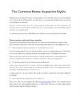 The Common Home Inspection Myths PowerPoint PPT Presentation