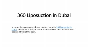 360 Liposuction in Dubai