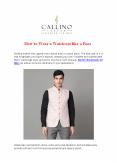 How to Wear a Waistcoat like a Boss PowerPoint PPT Presentation