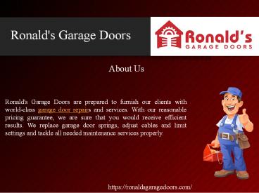Garage Door Installation, Repair & Replacement Services