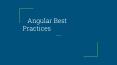 Angular Best Practices Cheatsheet PowerPoint PPT Presentation