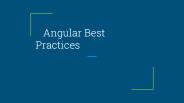 Angular Best Practices Cheatsheet