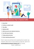 8 Website Maintenance Tips to Improve Traffic PowerPoint PPT Presentation
