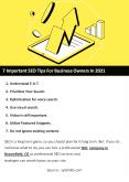 7 Important SEO Tips For Business Owners In 2021 PowerPoint PPT Presentation