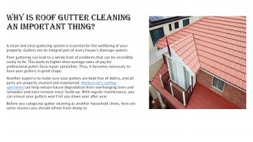 Why is Roof Gutter Cleaning an Important Thing?