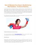How To Maintain Your Home’s Health During This Pandemic - Preferred Maid Inc. PowerPoint PPT Presentation