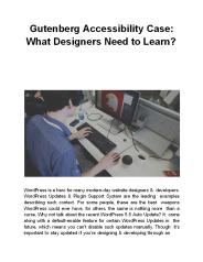 Gutenberg Accessibility Case: What Designers Need to Learn?
