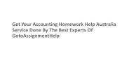 Get Accounting Homework Help Australia Service
