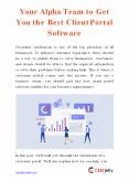 Your Alpha Team to Get You the Best Client Portal Software PowerPoint PPT Presentation
