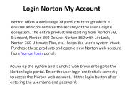 Login Norton My Account