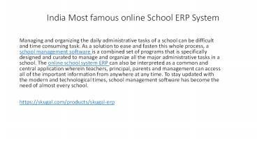 India Most famous online School ERP System