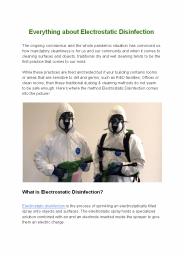 Everything about Electrostatic Disinfection Services