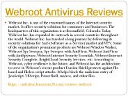webroot Antivirus Reviews