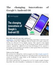 The changing innovations of Google’s Android OS