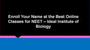 Best Online Classes for NEET