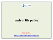 cash in life policy
