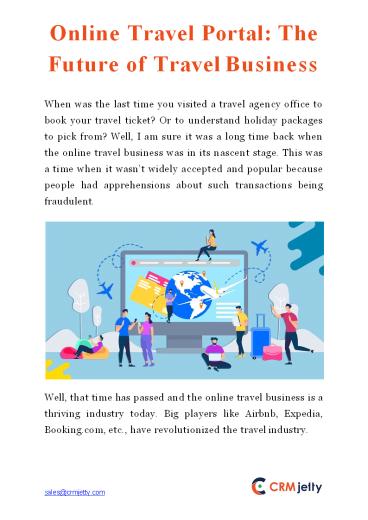 Online Travel Portal: The Future of Travel Business