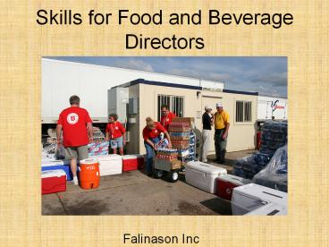 Falinason inc | Skills for Food and Beverage Directors