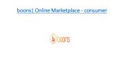 boons| Online Marketplace - consumer