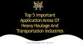 Top 5 Important Application Areas Of Heavy Haulage And Transportation Industries PowerPoint PPT Presentation