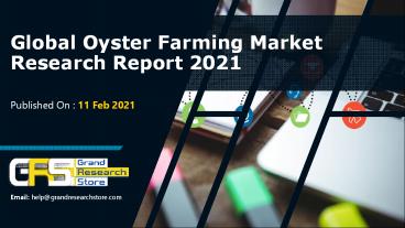Oyster Farming Market Research Report