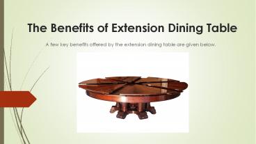 The Benefits of Extension Dining Table