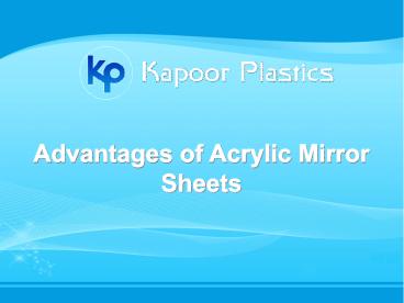 Advantages of Acrylic Mirror Sheets