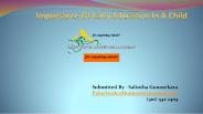 Importance of Early Education in a Child