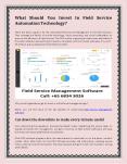 What Should You Invest In Field Service Management Technology PowerPoint PPT Presentation