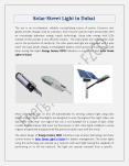 Solar Street Light in Dubai PowerPoint PPT Presentation