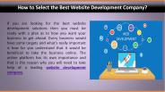 How to Select the Best Website Development Company?