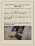 Airport Taxi Service as per your Needs at Reliable cost PowerPoint PPT Presentation
