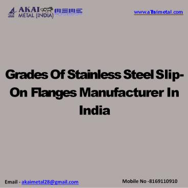 Stainless Steel Slip on Flanges Manufacturers