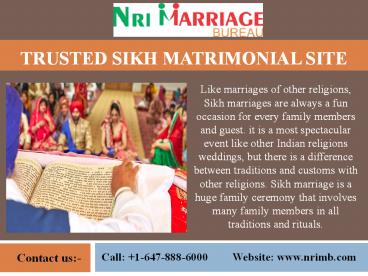 Trusted Sikh Matrimonial Site