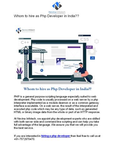 Whom to hire as Php Developer in India??