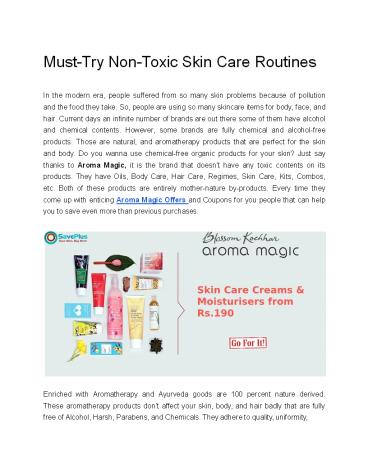 Must-Try Non-Toxic Skin Care Routines