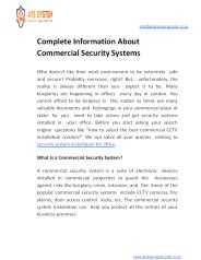 Complete Information About Commercial Security Systems