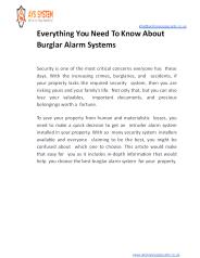 Everything You Need To Know About Burglar Alarm Systems