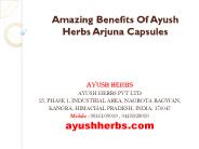 Amazing Benefits Of Ayush Herbs Arjuna Capsules