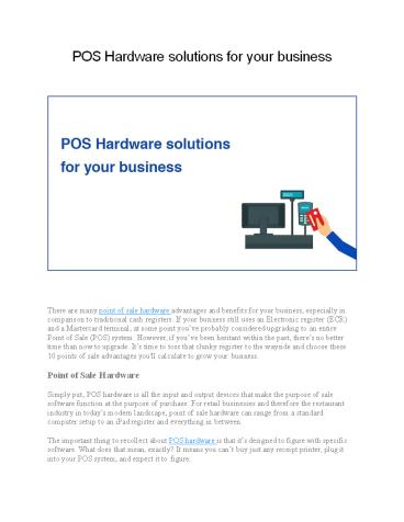POS Hardware solutions for your business