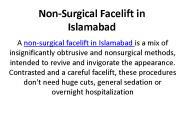 Non-Surgical Facelift in Islamabad