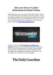 Get your Dose of Latest Entertainment News Online
