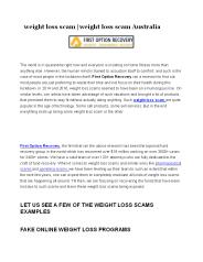 weight loss scam