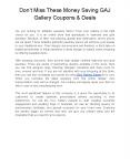 Dont Miss These Money Saving GAJ Gallery Coupons
