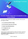 Innovative Website Design Ideas to Incorporate in Your Current Website PowerPoint PPT Presentation