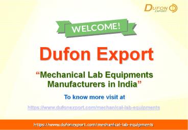 Mechanical Lab Equipments Manufacturers in India (1)
