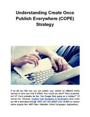 Understanding Create Once Publish Everywhere (COPE) Strategy
