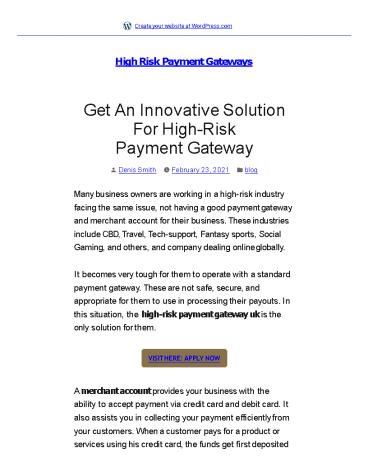 Get An Innovative Solution For High-Risk Payment Gateway