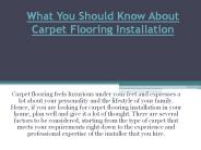 carpet flooring installation