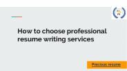 Professional resume writing services